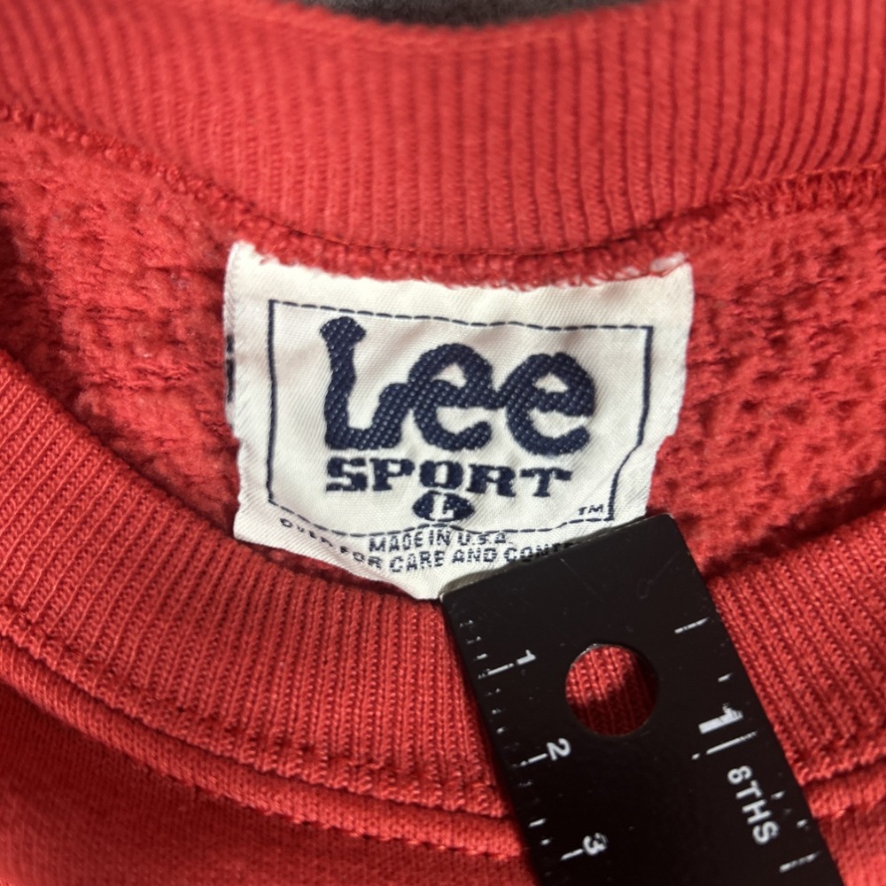 Vintage Detroit Red Wings Lee Sports Large Red Sweatshirt Crewneck Embroidered - Picture 6 of 8